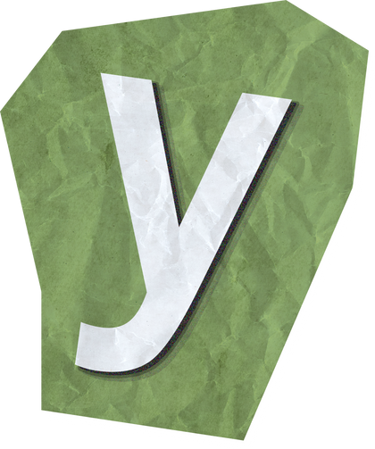 Cutout Letter y With Paper Texture