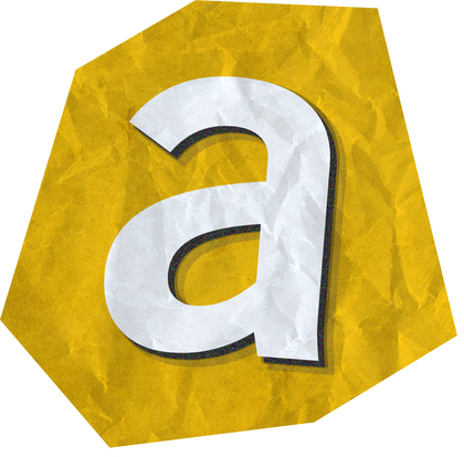 Cutout Letter a With Paper Texture