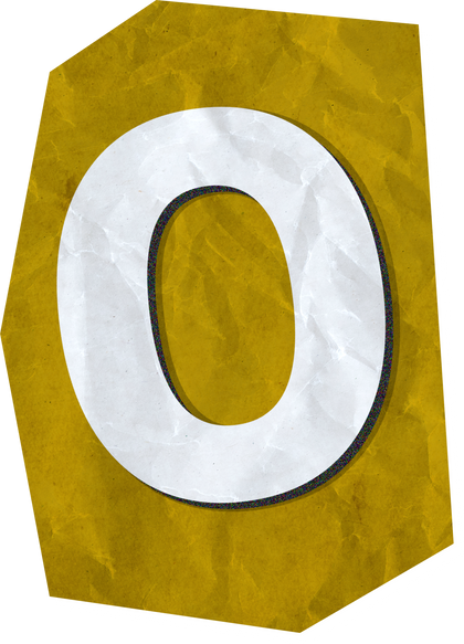Cutout Letter o With Paper Texture