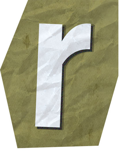 Cutout Letter r With Paper Texture