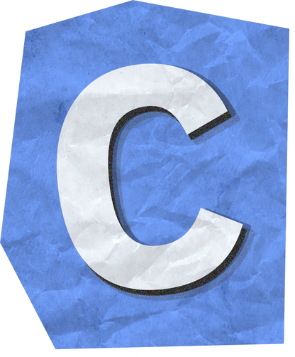 Cutout Letter c With Paper Texture