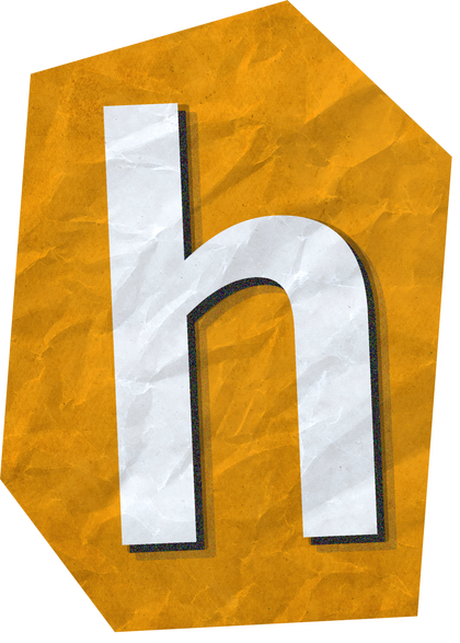 Cutout Letter h With Paper Texture